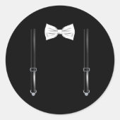 Bow Tie With Suspenders Funny Wedding And Special Runder Aufkleber (Vorderseite)