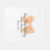 Bow-tiful birthday orange bow name date simple pas fleecedecke (Vorderseite (Horizontal))