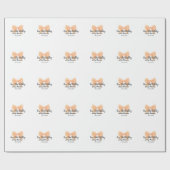 Bow-tiful birthday orange bow name date simple pas geschenkpapier (Flach)