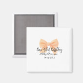Bow-tiful birthday orange bow name date simple pas magnet (Vorderseite/Rückseite)