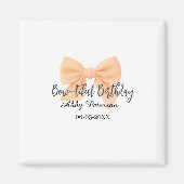 Bow-tiful birthday orange bow name date simple pas magnet (Vorne)