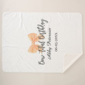 Bow-tiful birthday orange bow name date simple pas sherpadecke (Vorderseite (Horizontal))