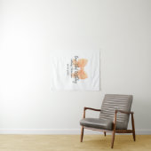 Bow-tiful birthday orange bow name date simple pas wandteppich (Beispiel (Horizontal))