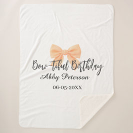 Bow-tiful Geburtstag orange Schleife Name Datum ei Sherpadecke