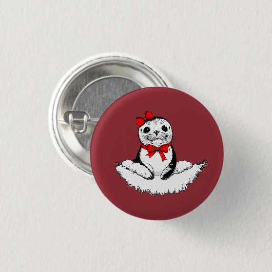 Bow-tiful Seal – Christmas Edition Button (Vorne & Hinten)