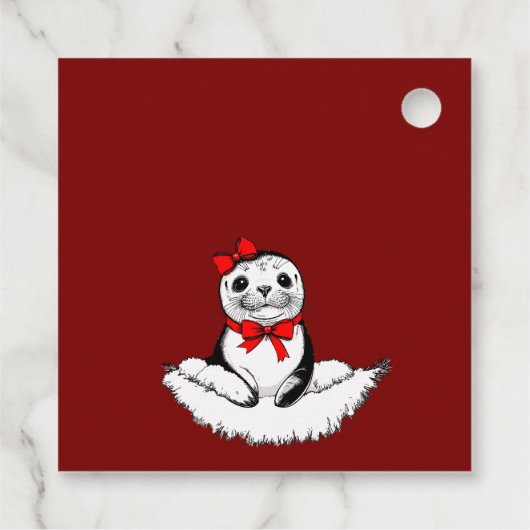 Bow-tiful Seal – Christmas Edition Geschenkanhänger (Rückseite)