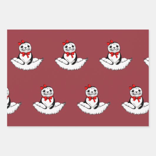 Bow-tiful Seal – Christmas Edition Geschenkpapier Set (Vorderseite)