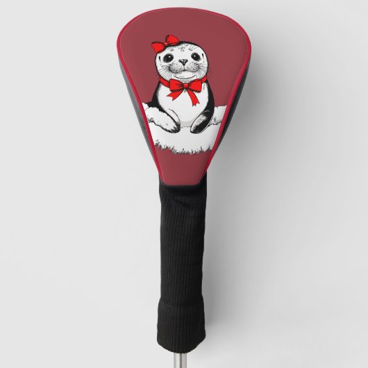 Bow-tiful Seal – Christmas Edition Golf Headcover (Vorderseite)