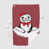 Bow-tiful Seal – Christmas Edition Golfhandtuch (Insitu)