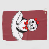 Bow-tiful Seal – Christmas Edition Golfhandtuch (Horizontal)