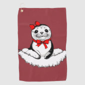 Bow-tiful Seal – Christmas Edition Golfhandtuch (Vorderseite)