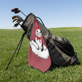Bow-tiful Seal – Christmas Edition Golfhandtuch