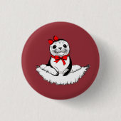Bow-tiful Seehund – Weihnachtsedition Button (Vorderseite)