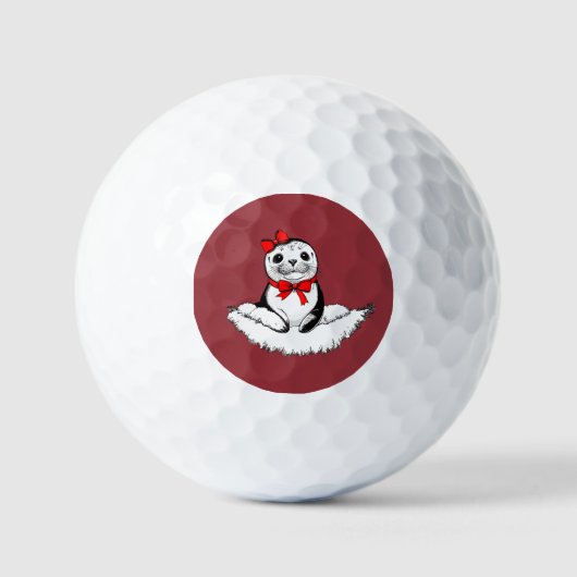 Bow-tiful Seehund – Weihnachtsedition Golfball (Vorderseite)