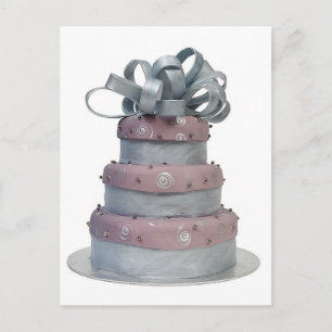 Bow Topped Wedding Cake Postkarte