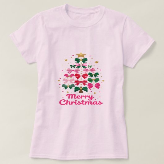 Bow Tree – Merry Christmas in Style T-Shirt (Design vorne)
