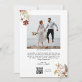 Bow und Blume Hochzeit Danke Foto Qr Scan (Rückseite)