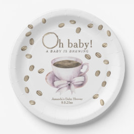 Bow und Coffee Brauen Babydusche Pappteller