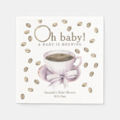 Bow und Coffee Brauen Babydusche Serviette (Vorderseite)