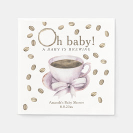 Bow und Coffee Brauen Babydusche Serviette