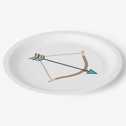 Bow- und Pfeil-Papierplatte Pappteller (Schrägansicht)