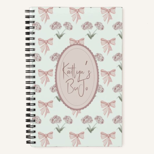 Bow und Rose Coquette Bullet Journal Notizblock (Vorderseite)