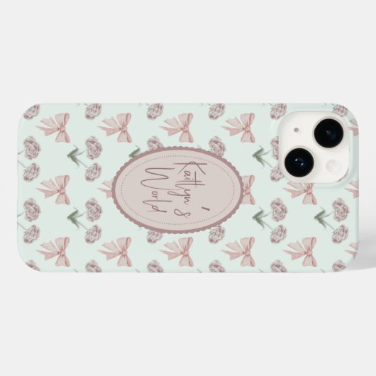 Bow und Rose Coquette Case-Mate iPhone Hülle (Rückseite (Horizontal))