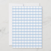 Bow Unsere kleine Cookie Baby Dusche Blue Gingham Einladung (Rückseite)