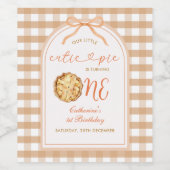 Bow Unsere kleine Süsse Kuchen Weinkeller Gingham Weinetikett (Einzelnes Label)