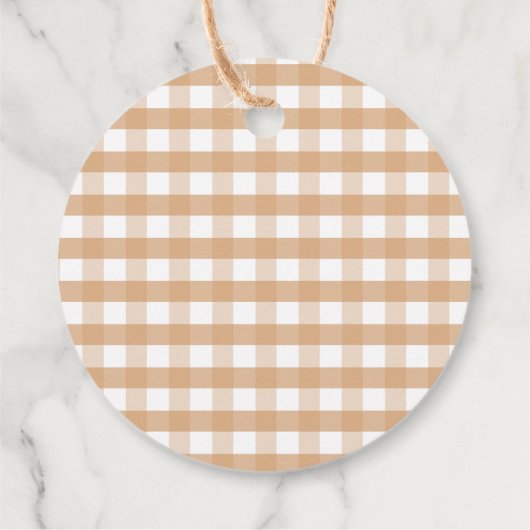 Bow unsere kleine Süsse Pie Danke Gingham Fall Geschenkanhänger (Rückseite)