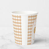 Bow Unsere kleine Süsse Pie Fall Gingham 1. Geburt Pappbecher (Rechts)