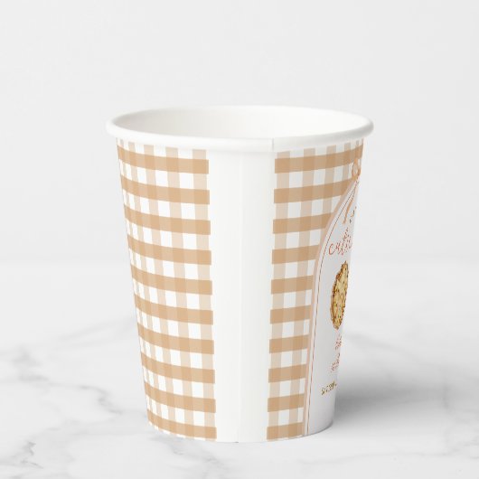 Bow Unsere kleine Süsse Pie Fall Gingham 1. Geburt Pappbecher (Rechts)