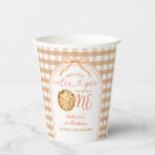 Bow Unsere kleine Süsse Pie Fall Gingham 1. Geburt Pappbecher (Vorderseite)