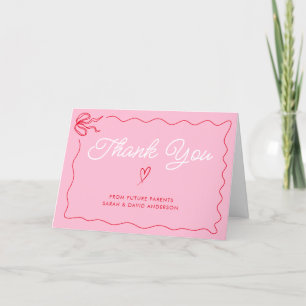 Bow Valentines Rosa Red Baby Dusche Dankeskarte
