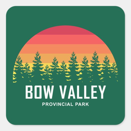 Bow Valley Provincial Park Quadratischer Aufkleber (Vorderseite)
