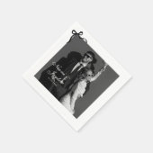 Bow Vintage Script Custom Photo Wedding Serviette (Ecke)