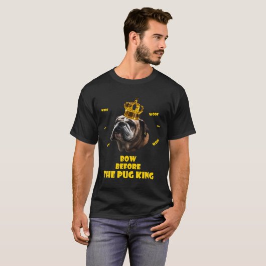 Bow vor dem Mops King Design Classic T - Shirt 569 (Vorne ganz)