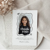 Bow Wavy Border Foto Geburtstag Dankeskarte