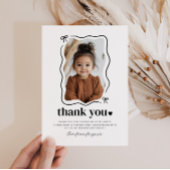 Bow Wavy Border Foto Geburtstag Dankeskarte