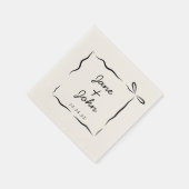 Bow Wedding Cocktail Napkins Handgezeichnet Serviette (Ecke)