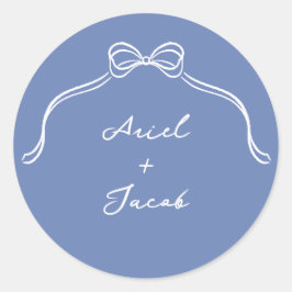 Bow Wedding Runder Aufkleber