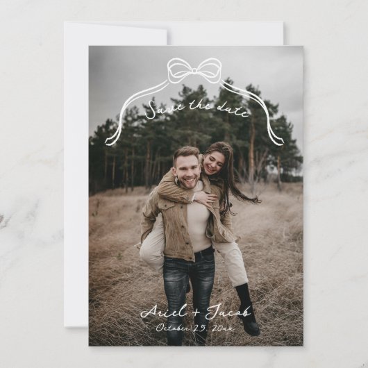 Bow Wedding speichert das Datum Save The Date (Vorderseite)