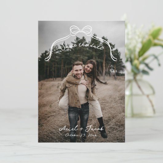 Bow Wedding speichert das Datum Save The Date (Stehend Vorderseite)