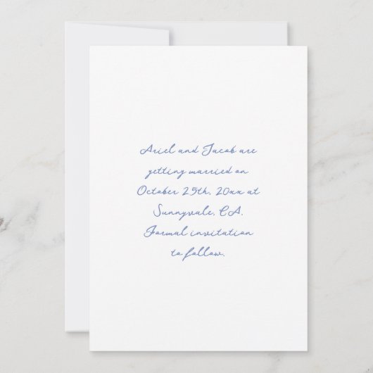 Bow Wedding speichert das Datum Save The Date (Rückseite)