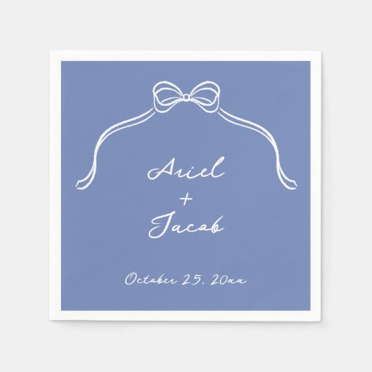 Bow Wedpaper Napkins, Standard Cocktail Serviette (Vorderseite)