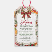 Bow Weihnachten auf dem Herd köchelnde Potpourri Geschenkanhänger (Vorderseite)