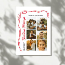 Bow Weihnachtssegen Schrift Familie 6 Fotos