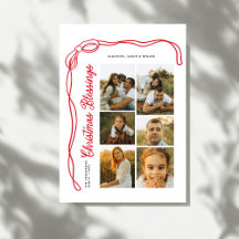 Bow Weihnachtssegen Schrift Familie 6 Fotos