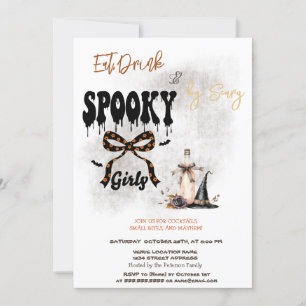 Bow, welcher Hut & Cocktail Halloween Einladung