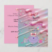 Bow Wellness-Center Slumber Geburtstagsparty Einla Einladung (Vorne/Hinten)